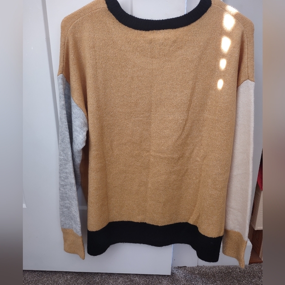 Fortune+Ivy yellow sweater large womens multicolored sleeves like new condition - Picture 5 of 5